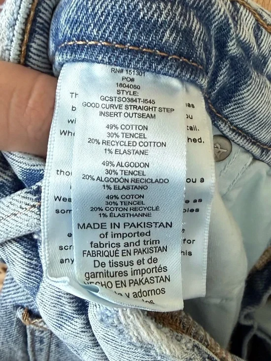 Good American Good Curve Straight Step Jeans in Indigo Wash Size 12/31 - Picture 10 of 10